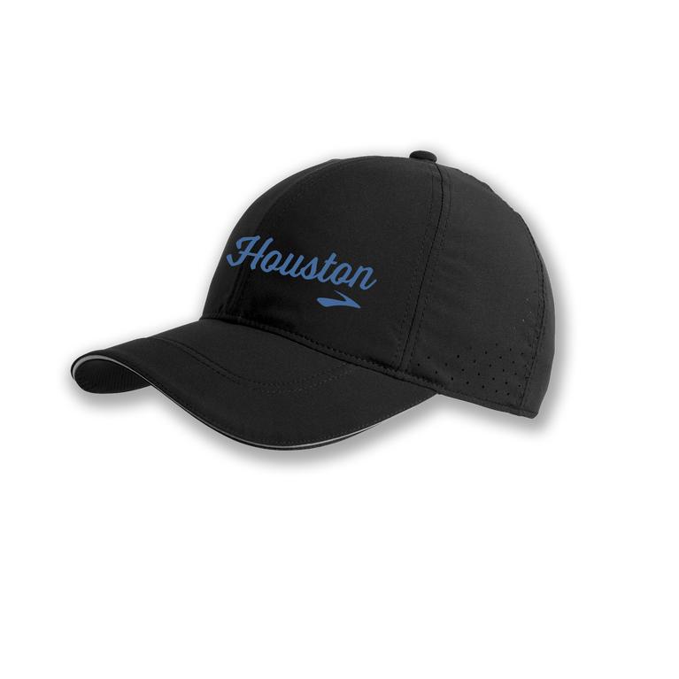 Brooks Sherpa Running Hat - Women's - Black/RoyalBlue/Run Houston 13.1 (34690-IWPS)